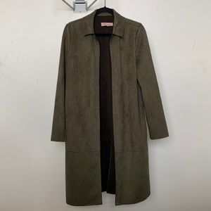 Faux Leather Long Coat